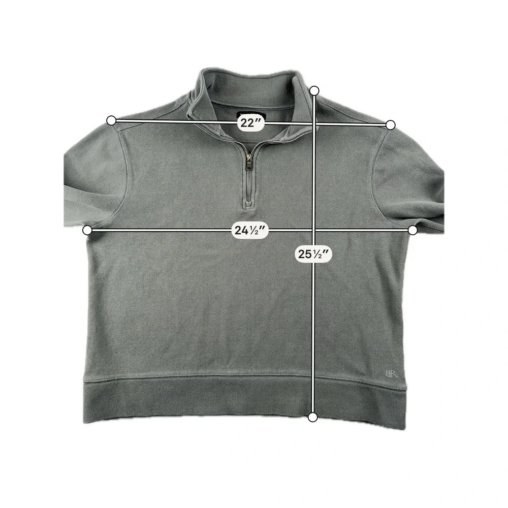 Banana Republic Men's‎ Gray Waffle Quarter Zip Pullover Size XL